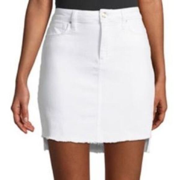 Joe’s Jeans Joy White Frayed Step Hem Denim Mini Skirt 26 - Picture 1 of 10